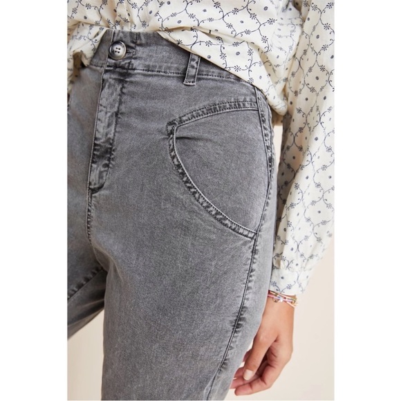 Amadi Anthropologie High Rise Straight Leg Utility Lindy Pants In Carbon S NWT! - Picture 3 of 15